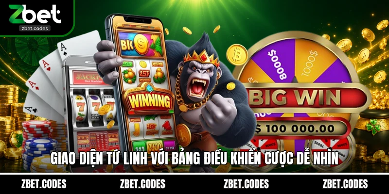 Tứ Linh – Trải Nghiệm Slot Đậm Chất Phương Đông Tại ZBET 3 Giao diện Tứ Linh với bảng điều khiển cược dễ nhìn